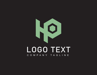 H P logo icon design template vector illustration