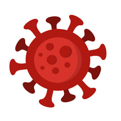 Illustration of Red Coronavirus Microbe