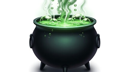 Magical Potion Brewing in a Cauldron.