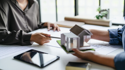 Engineer drafting interior blueprint for project planning in office