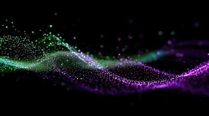 Abstract digital particles flowing in vibrant colors