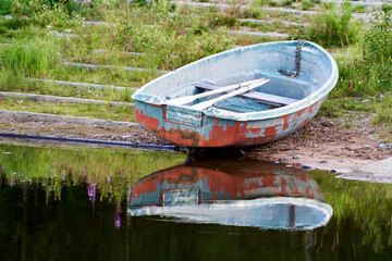 old boat on the river
