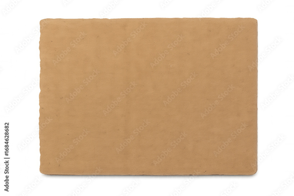 Poster rectangular piece of cardboard with visible texture isolated on transparent background, suitable for