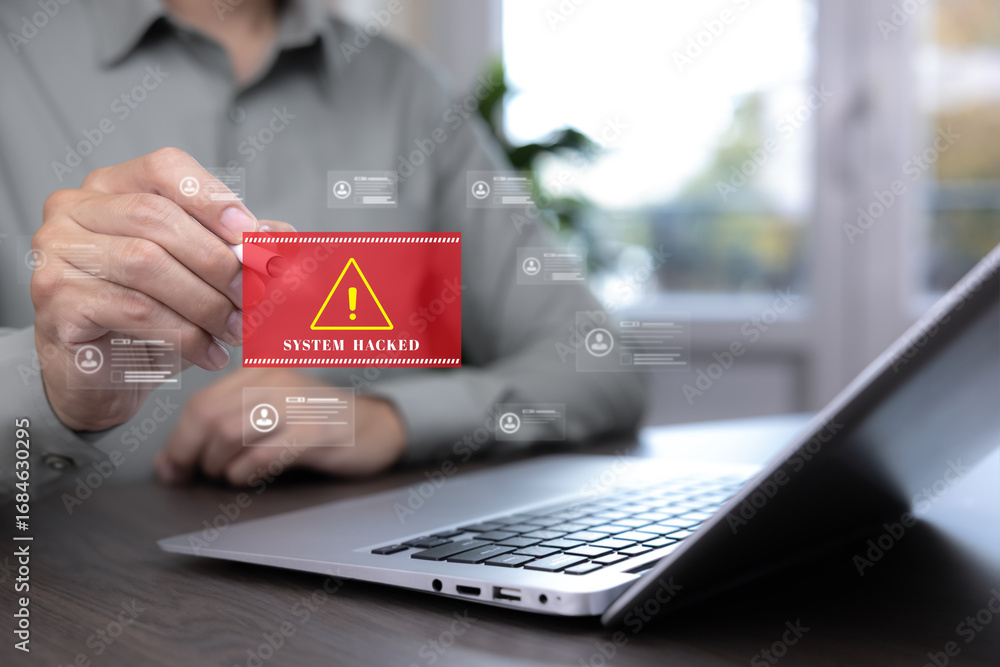 Poster security password login online concept hands typing and entering username and password of social med