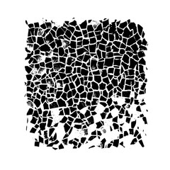 Obraz premium Black and white irregular mosaic tile pattern with rough edges and an abstract grunge texture design effect