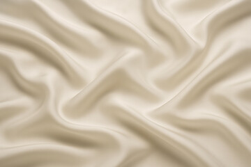 Naklejka premium Silken Flow – Fabric Texture and Elegance Symbolism, Fashion, Conceptual, Emotion, Abstract, Cream Textile Fold Scene and Soft Light Reflection