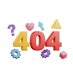  3D Error 404 Page Not Found Icon Design
