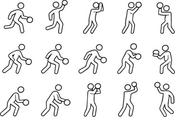 Basketball Actions Dribbling Passing and Shooting Sequence