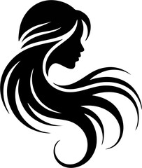 Elegant Beauty & Hairstyle Logo Design for Hair & Salon Brands. Feminine Silhouette Logo