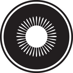 Kiwi Fruit Vector Logo in Minimalist Black and White, Ideal for Modern Branding and Visual Identity
