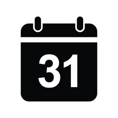 Calendar Icon with the 31st Date Displayed in Bold, Symbolic of Schedules and Deadlines
