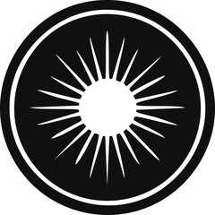 Kiwi Fruit Vector Logo in Black and White Minimalist Style, Perfect for Modern Branding and Identity Design

