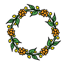 wreath of yellow flowers