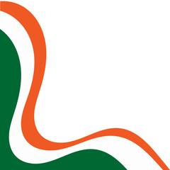 Indian Flag Ribbon Corner Border