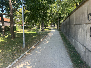 beautiful park view with a bench
