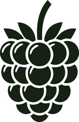 Raspberry Berry Fruit Vector Logo in Black and White Minimalist Style, Perfect for Modern Branding and Identity Design
