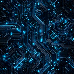 Seamless futuristic circuit board pattern