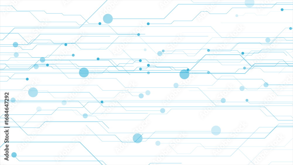 Poster blue white minimal abstract futuristic tech background with circuit lines