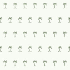Palm tree micro pattern in olive on cream