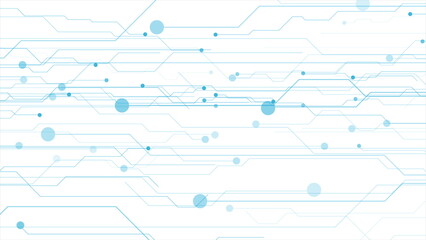 Blue white minimal abstract futuristic tech background with circuit lines
