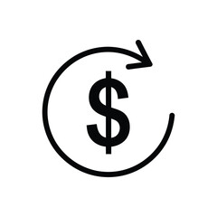 Dollar Cycle Currency Circulation & Financial Return Graphic Illustration