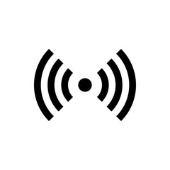 Black wireless icon representing broadcasting, network and connectivity