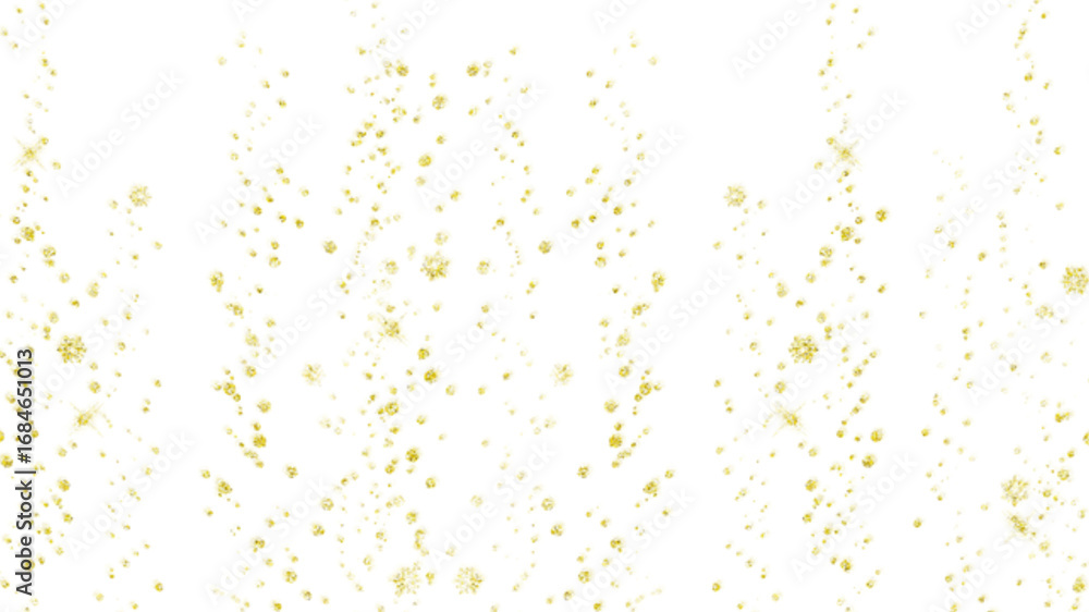 Aufkleber transparent background with a repeating pattern of gold glitter and shimmering dust particles, a cel