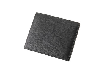 men's, leather black wallet, isolated from the background, on a white background