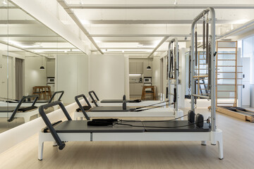 Modern Pilates Studio Interior with  Machines