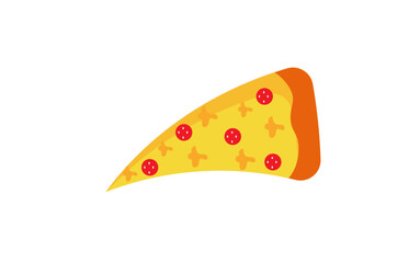  Vector pepperoni pizza slice. Fast food Illustration