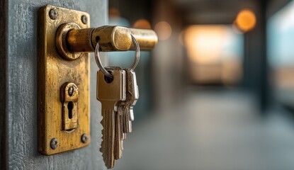 Keys Hanging from a Door Handle
