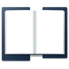 紺色の表紙、白いページ 開かれた本の静寂