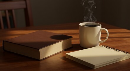 朝の静寂、温かいコーヒーと読書のひととき