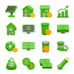 real estate icons set design
