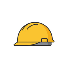 Fototapeta premium A bright yellow hard hat, essential personal protective equipment, symbolizes safety, construction, and industrial work environments, ensuring worker security.