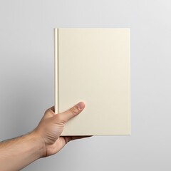 Obraz premium 静謐なクリーム色の書物、手のひらに未来を。