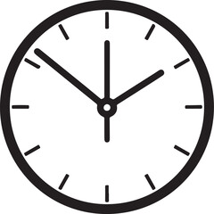 clock design outline in silhouette.