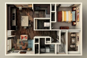 Floorplan of a small apartment.