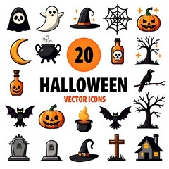 Fototapeta premium set of halloween icons