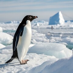 Obraz premium penguin on ice