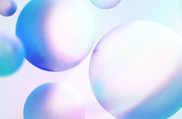 Abstract background with grainy gradient spheres in cool blue, turquoise, and purple tones.