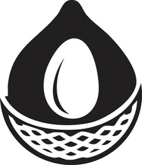 Salak Snake Fruit Vector Logo in Minimalist Black and White, Ideal for Modern Branding and Identity Design
