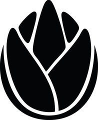 Salak Snake Fruit Vector Logo in Minimalist Black and White, Ideal for Modern Branding and Identity Design
