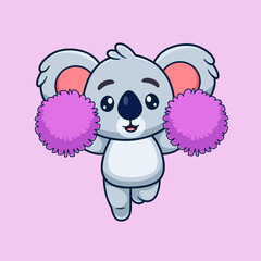 happy Cute cheerleader koala cartoon