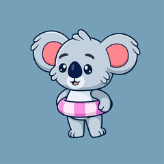 Cute koala with inflatable ring