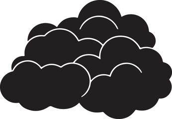  Clouds in silhouette white background. 