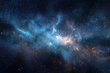 Obraz premium Journey through the vast expanse of starry dark space filled with celestial wonders and cosmic phenomena in the silence of the universe