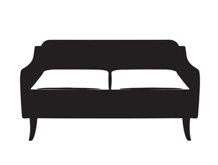 Loveseat in silhouette white background.