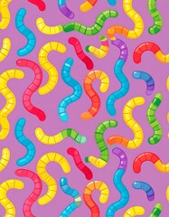 Colorful Candy Worms Pattern