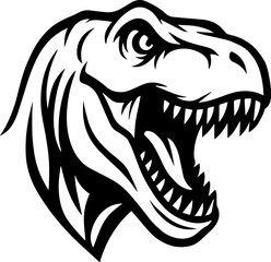 Naklejka premium Angry T-rex Head Vector Art
